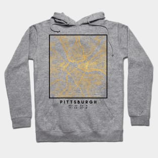 PITTSBURGH PENNSYLVANIA CITY STREET MAP ART Hoodie